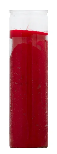 ST JUDE CLEAR GLASS RED 12/8"