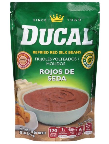 DUCAL REFRIED ROJO DE SEDA 12/28OZ