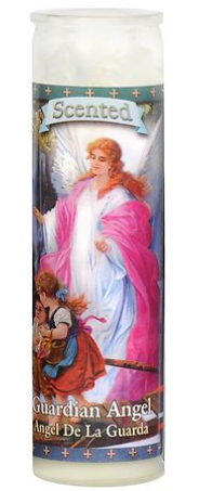 ST JUDE GUARDIAN ANGEL WHITE VANILLA SCENT 12/8"