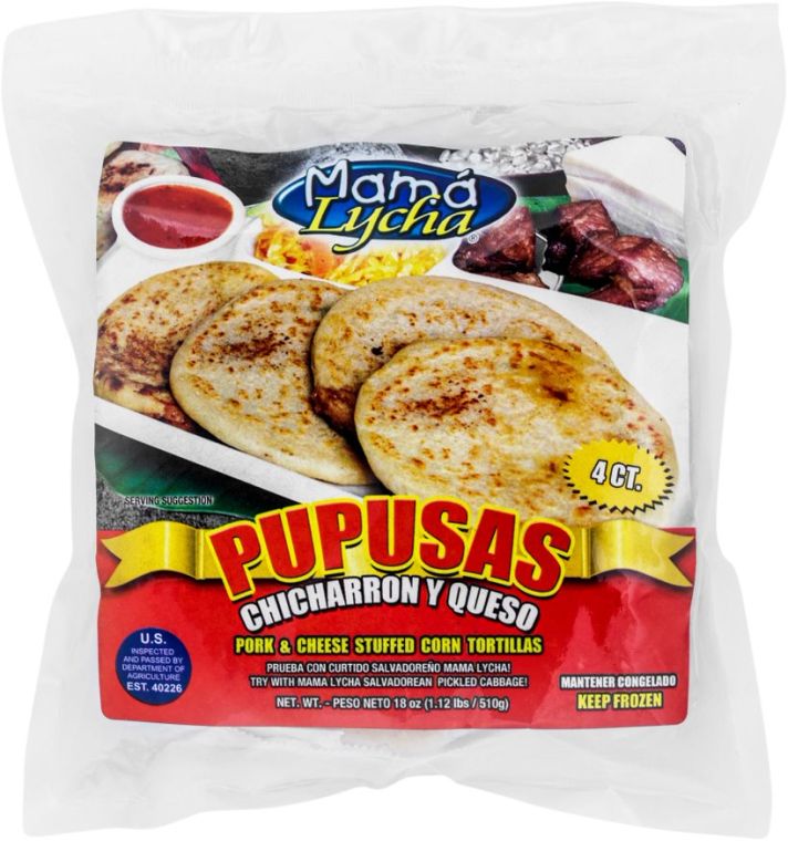 MAMA LYCHA PUPUSAS QUESO Y CHICHARRON (4PK) 12/18OZ