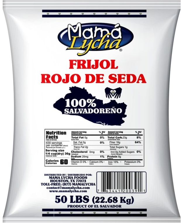 MAMA LYCHA FRIJOL ROJO DE SEDA 50LB