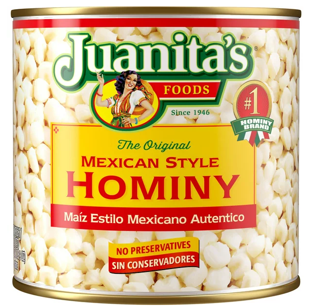 JUANITAS MEXICAN STYLE HOMINY 6/6LB