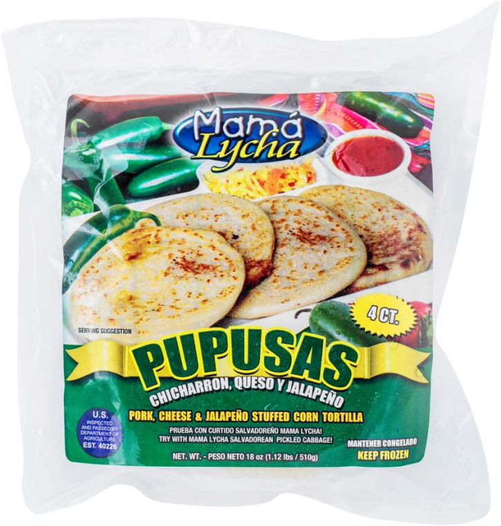 MAMA LYCHA PUPUSAS JALAPENO, QUESO Y CHICHARRON (4PK) 12/18OZ