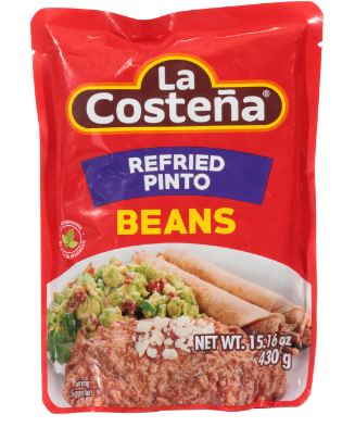 LA COSTENA REFRIED PINTO BEANS POUCH 8/15.16OZ