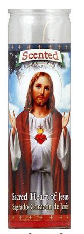 ST JUDE SACRED HEART OF JESUS RED STRW SCENT 12/8"